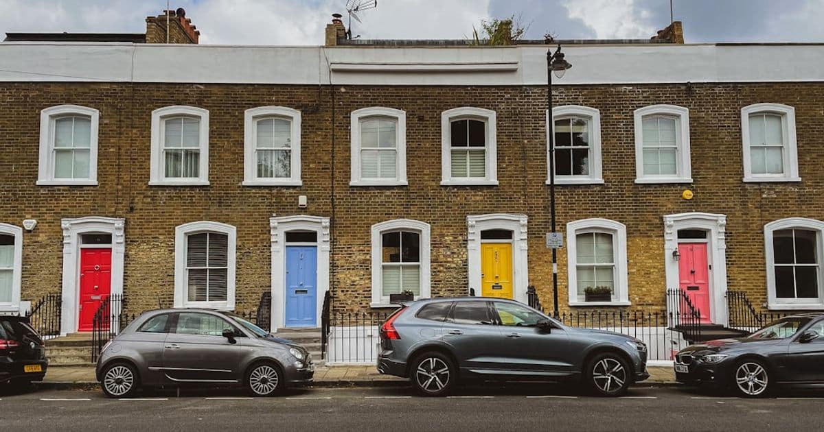 Prime central London residential street with Georgian townhouses in Kensington