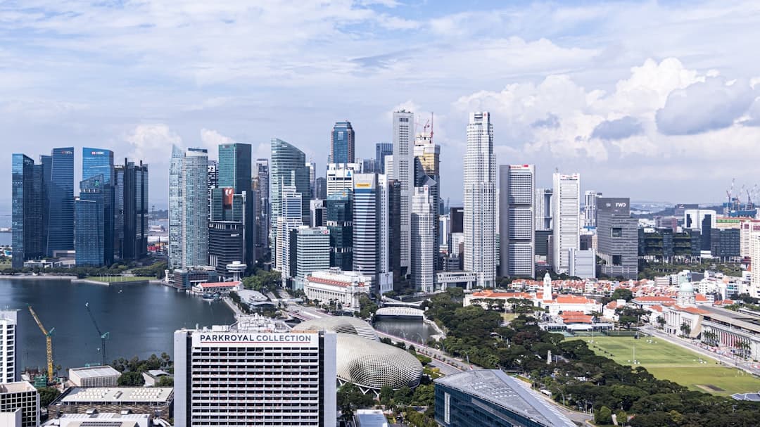 Singapore central business district office building exterior, CBD skyline