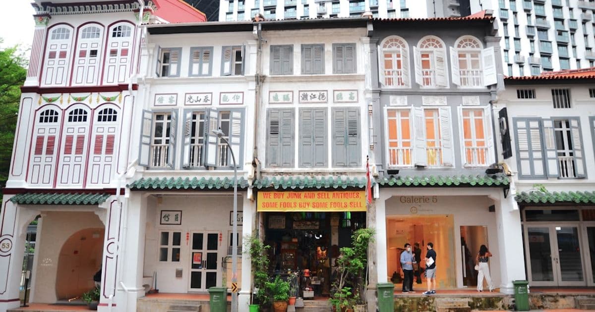 Singapore shophouse row exterior representing estate property eligible for asset-backed lending