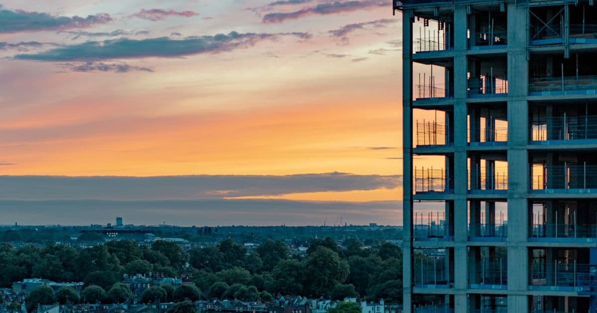 London brownfield development site representing exit options for a land bridge loan